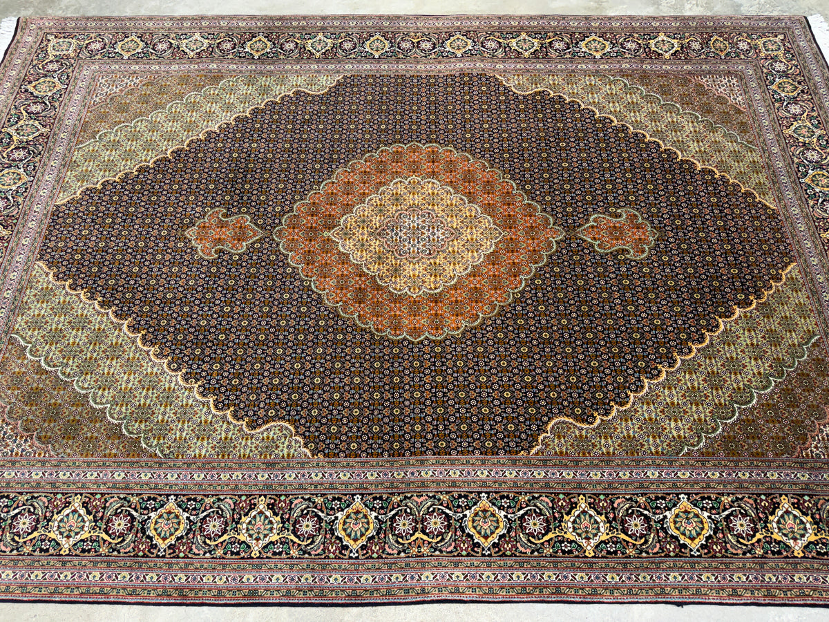 Hand-Knotted Persian Tabriz Mahi Rug - 6'8"x10'2"