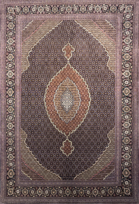 6'8"x10'3" Hand-Knotted 60 Raj Persian Tabriz Mahi Rug
