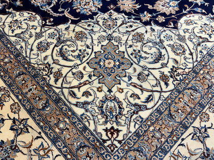 Hand-Knotted 4 La Persian Nain Rug - Signed Habibian - 10'4"x14'3"