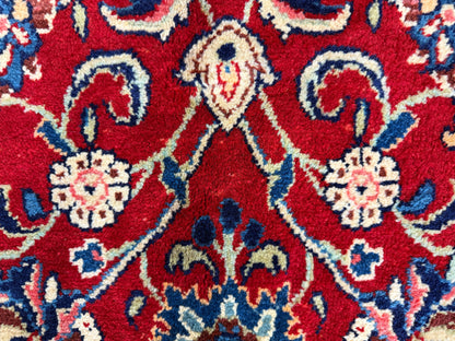 8’4”x12’8” Hand-Knotted Wool Sarouk Persian Rug 8x12 Red Handmade Carpet