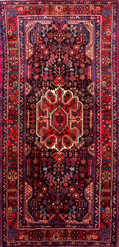 Hand-Knotted Persian Nahavand Rug - 4'10"x9'8"