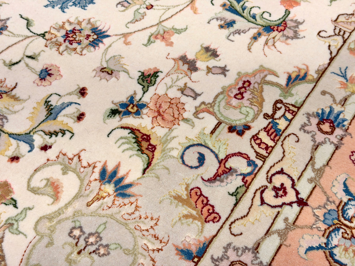Hand-Knotted 60 Raj Persian Tabriz Rug - 6'7"x9'10"