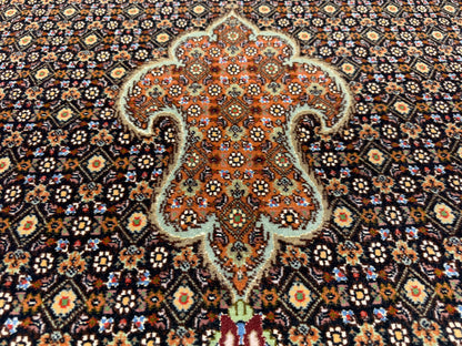 Hand-Knotted Persian Tabriz Mahi Rug - 9’11”x13’6”