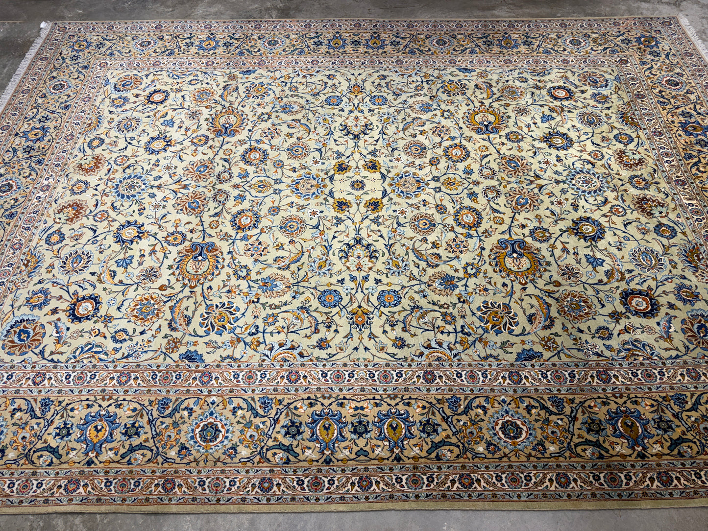 Hand-Knotted Persian Kashan Rug - Signed - 10’5”x13’10”