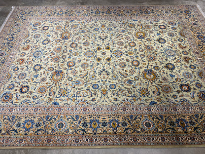 Hand-Knotted Persian Kashan Rug - Signed - 10’5”x13’10”