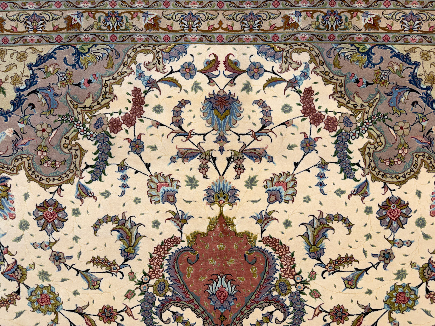 Hand-Knotted 60 Raj Persian Tabriz Rug - 10’x13’1”