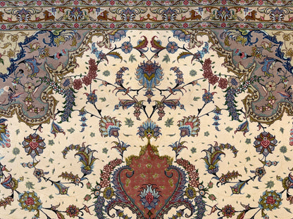 Hand-Knotted 60 Raj Persian Tabriz Rug - 10’x13’1”