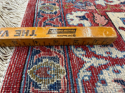 10’2”x14’2” Very Fine Vintage Hand-Knotted Wool Isfahan Persian Rug 10x14 Red All-Over Handmade Carpet