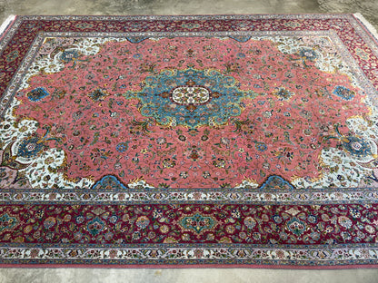 8’2”x11’8” Hand-Knotted 80 Raj Persian Tabriz Rug - Signed