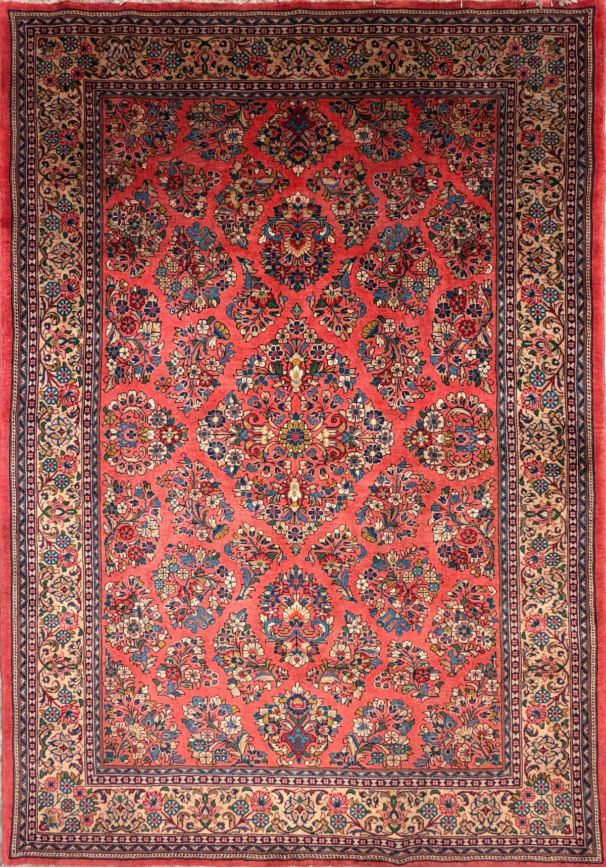 Hand-Knotted Persian Sarouk Rug - 5’9”x8’2”