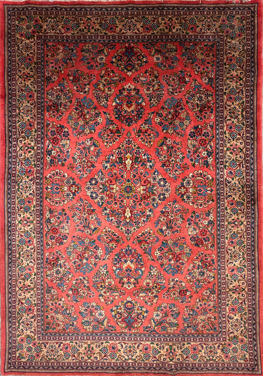 Hand-Knotted Persian Sarouk Rug - 5’9”x8’2”