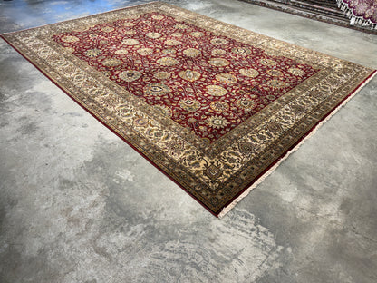 8’9”x12’3” Hand-Knotted Very Fine Wool Agra Area Rug 50 Raj