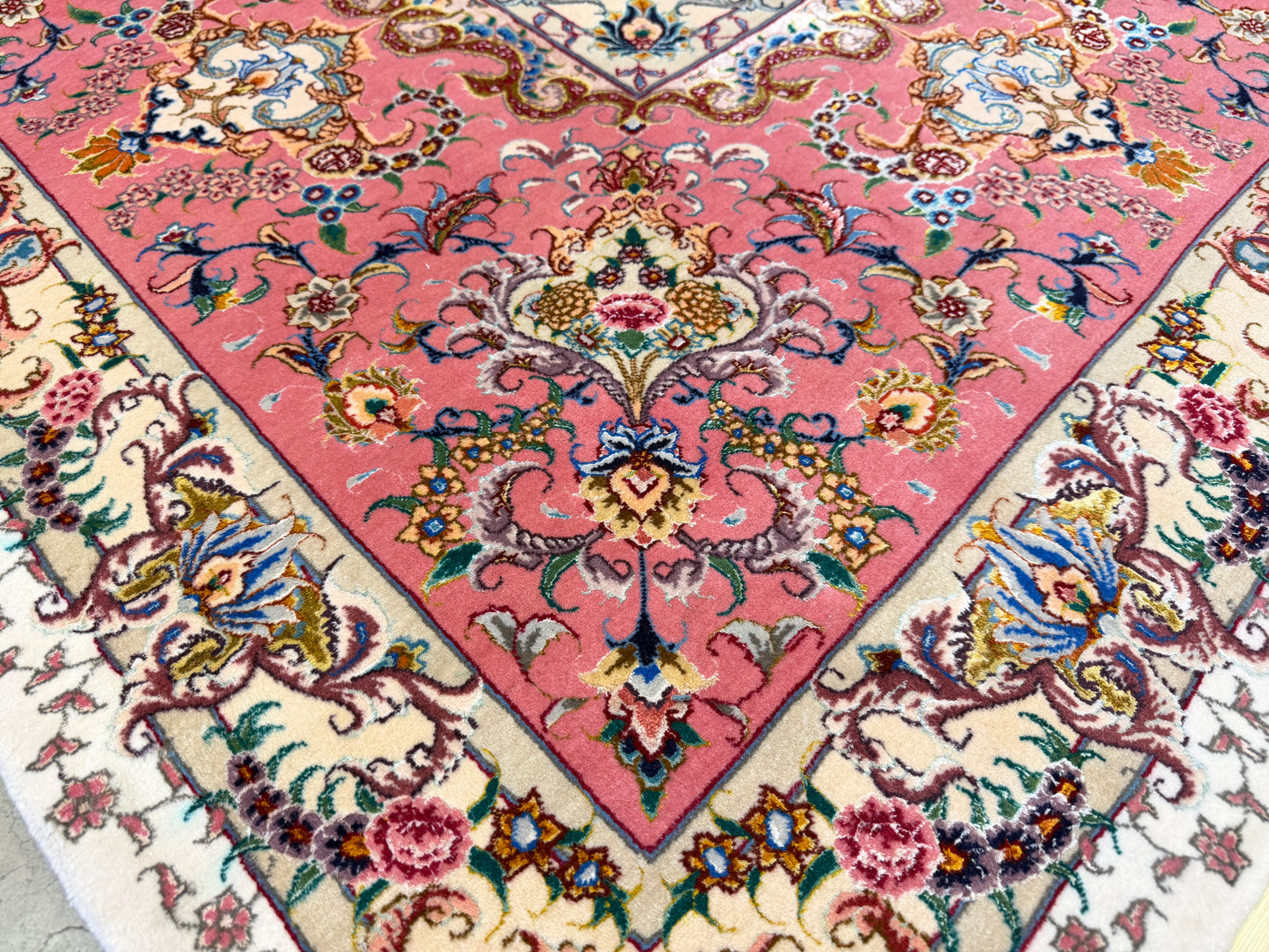 9’11”x13’6” Hand-Knotted 70 Raj Persian Tabriz Rug - Signed Aghajani