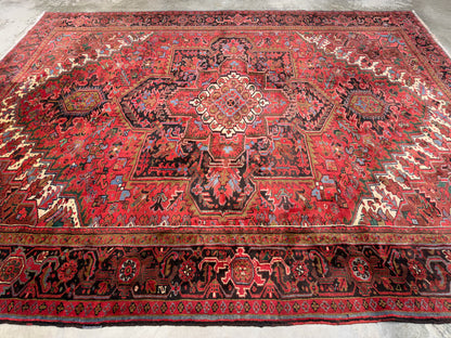 10’1”x12’6” Hand-Knotted Persian Heriz Area Rug