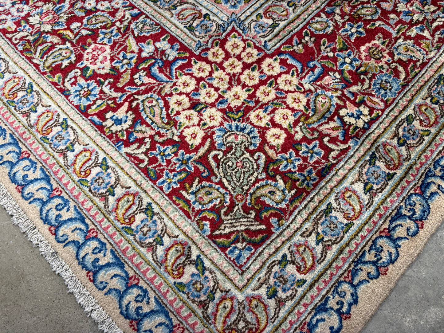 10’2”x13’9” Hand-Knotted Persian Kerman Signed Area Rug