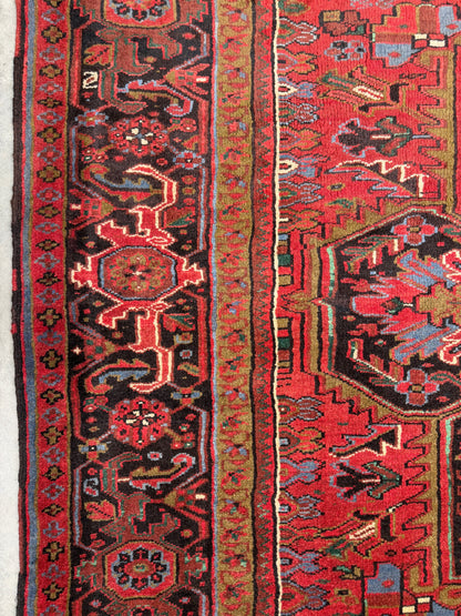 10’1”x12’6” Hand-Knotted Persian Heriz Area Rug