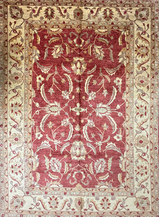 10’9”x14’6” Hand-Knotted Wool Agra Rug Handmade All-over Area Carpet