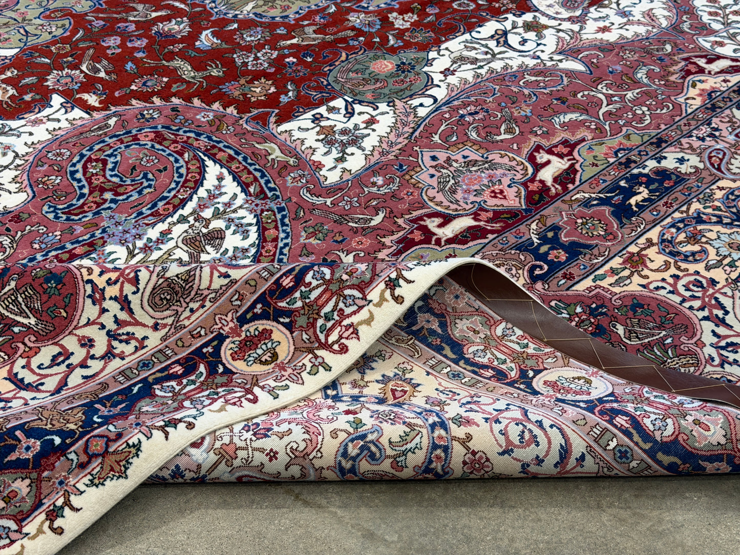 Hand-Knotted 70 Raj Persian Tabriz Pictorial Rug - 10’4”x13’3”