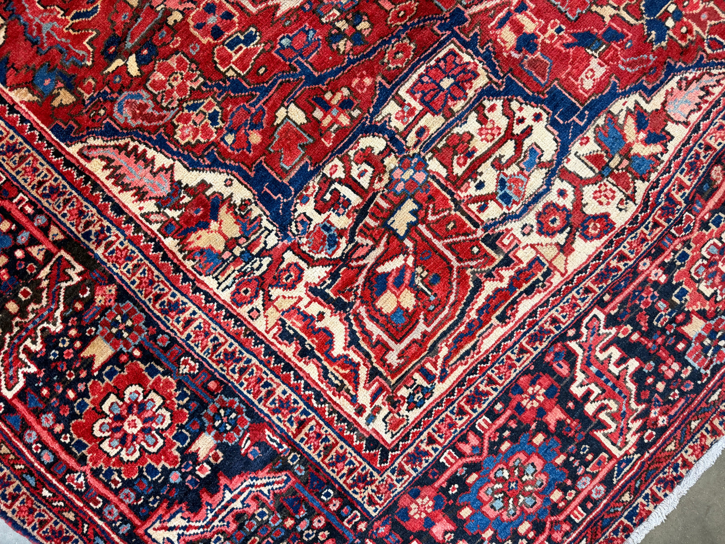 Hand-Knotted Persian Heriz Rug - 9’6”x12’9”