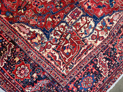 Hand-Knotted Persian Heriz Rug - 9’6”x12’9”