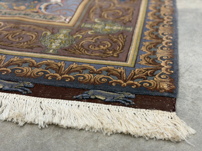 Hand-Knotted 60 Raj Pictorial Persian Tabriz Rug - Signed Nazeri - 5'10"x8'3"