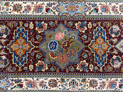11’7”x17’2” Very Fine Hand-Knotted Signed Persian Tabriz Pictorial Area Rug