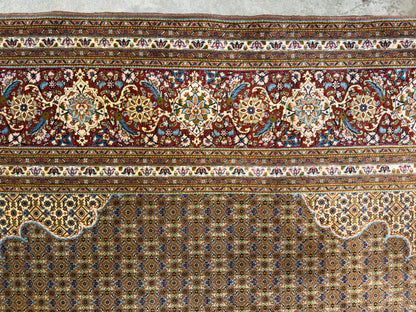 8’2”x9’10” Hand-Knotted Fine Persian Tabriz Mahi Area Rug