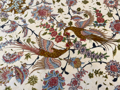 9’9”x13’9” Very Fine Hand-Knotted Persian Tabriz 80 Raj Signed Area Rug