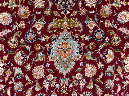 Hand-Knotted 80 Raj Persian Tabriz Rug - Signed - 9’9”x13’6”