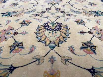9’9”x13’4” Very Fine Hand-Knotted Persian Tabriz 80 Raj Signed Area Rug