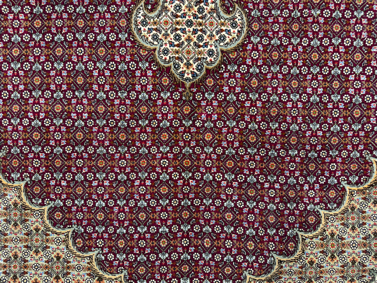 Hand-Knotted Persian Tabriz Mahi Rug - 10’x13’5”