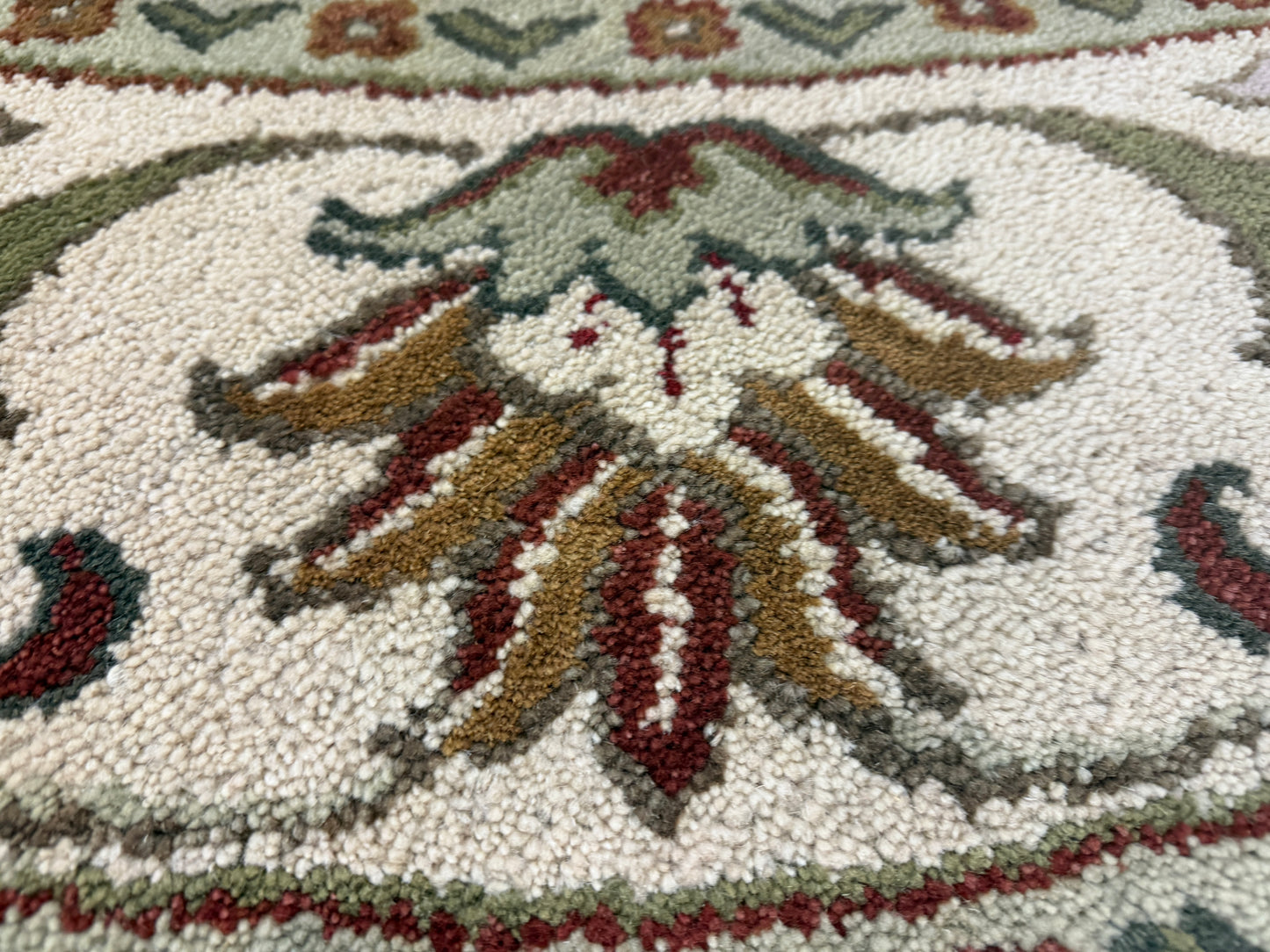 8’ Diameter Hand-Knotted Wool Indian Round Oriental Rug - 8x8 Handmade Carpet