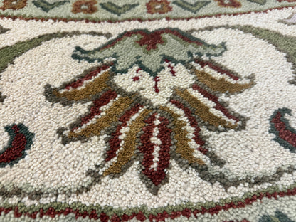 8’ Diameter Hand-Knotted Wool Indian Round Oriental Rug - 8x8 Handmade Carpet