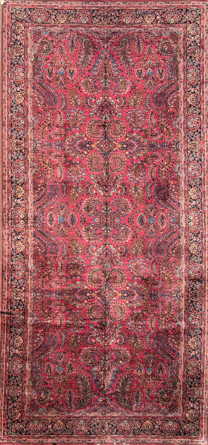 Hand-Knotted Persian Karastan Sarouk Rug - 9’x18’