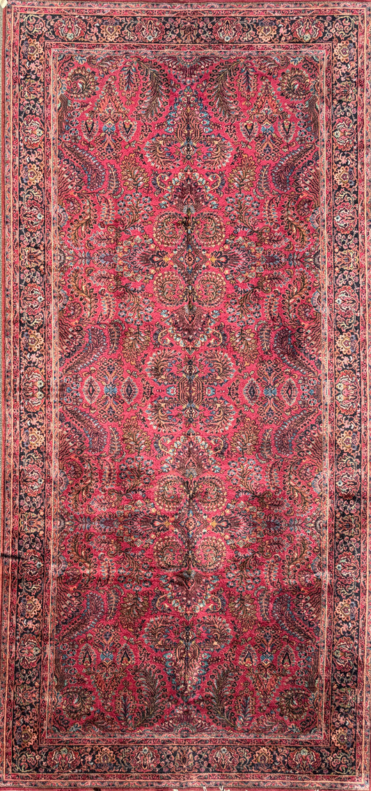 Hand-Knotted Persian Karastan Sarouk Rug - 9’x18’