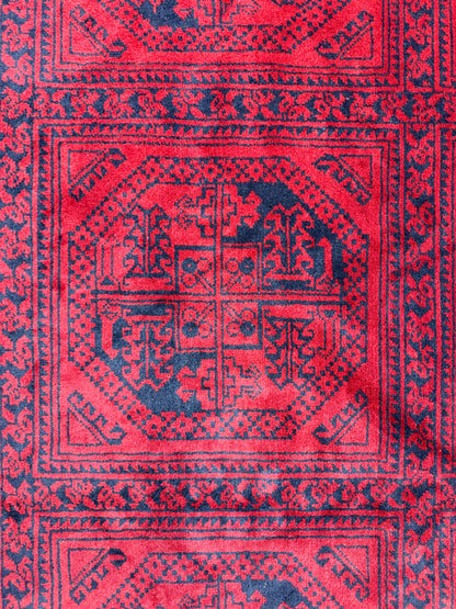 10’x14’ Hand-Knotted Wool Afghan Khalmohammadi Rug 10x14 Red All-Over Handmade Carpet