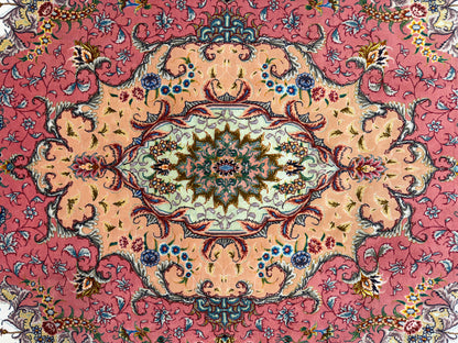 9’11”x13’6” Hand-Knotted 70 Raj Persian Tabriz Rug - Signed Aghajani