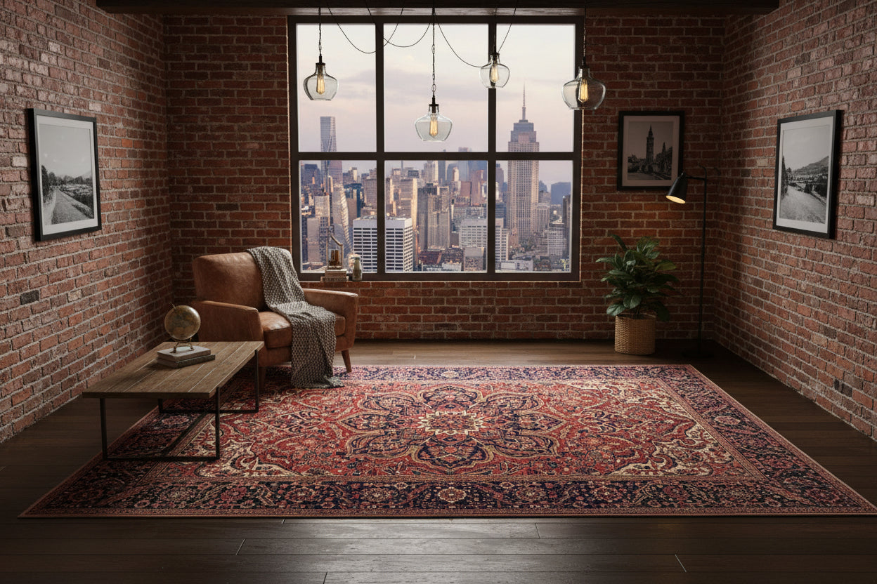 Hand-Knotted Persian Heriz Ahar Rug - 9’5”x12’3”
