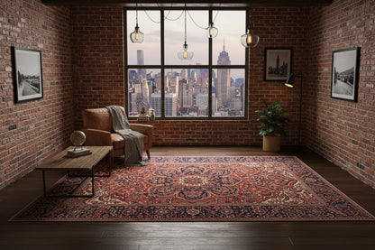 Hand-Knotted Persian Heriz Ahar Rug - 9’5”x12’3”