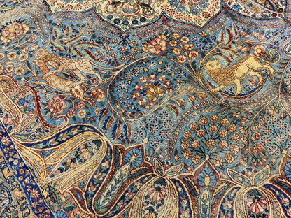 11’x14’10” Antique Hand-Knotted Fine Wool Persian Kerman Area Rug Handmade