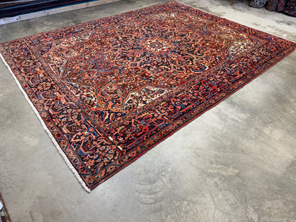 9’1”x11’9” Hand-Knotted Persian Heriz Area Rug