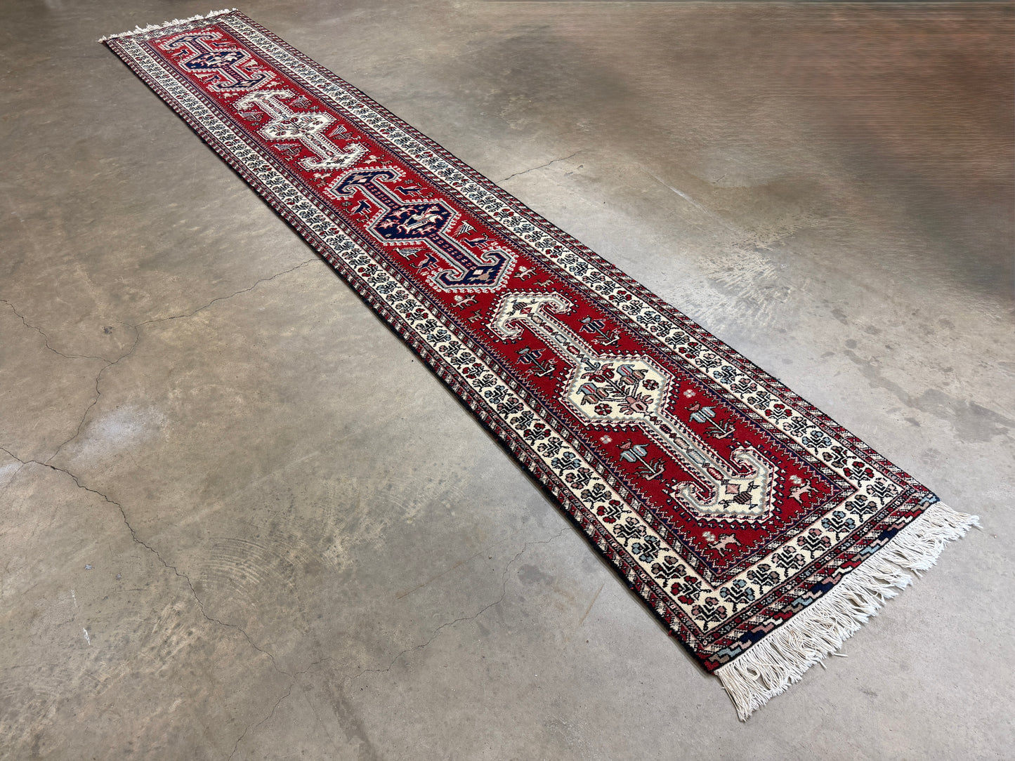 Hand-Knotted Kazak Runner - 2’6”x14’1”
