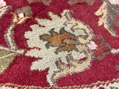 8’ Diameter Hand-Knotted Wool Indian Round Oriental Rug - 8x8 Handmade Carpet