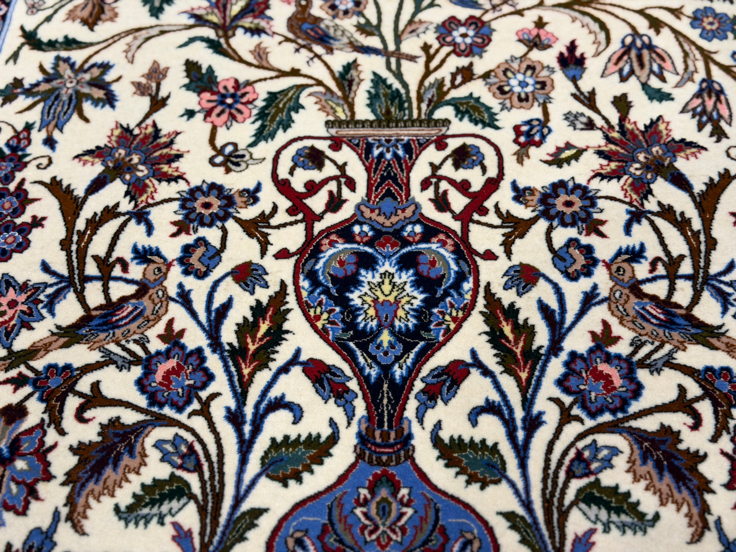 Hand-Knotted Pictorial Persian Isfahan Rug - 3’6”x5’5”