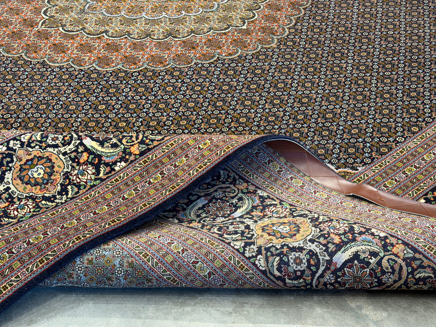 Hand-Knotted Persian Tabriz Mahi Rug - 9’11”x13’2”