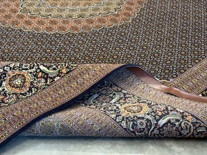 Hand-Knotted Persian Tabriz Mahi Rug - 9’11”x13’2”