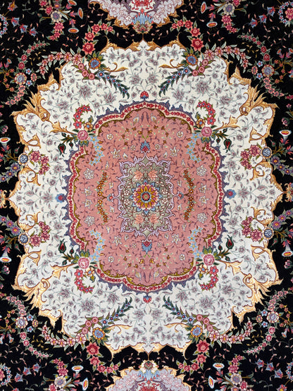 Hand-Knotted 80 Raj Persian Tabriz Rug - Signed Benam - 9’8”x13’8”