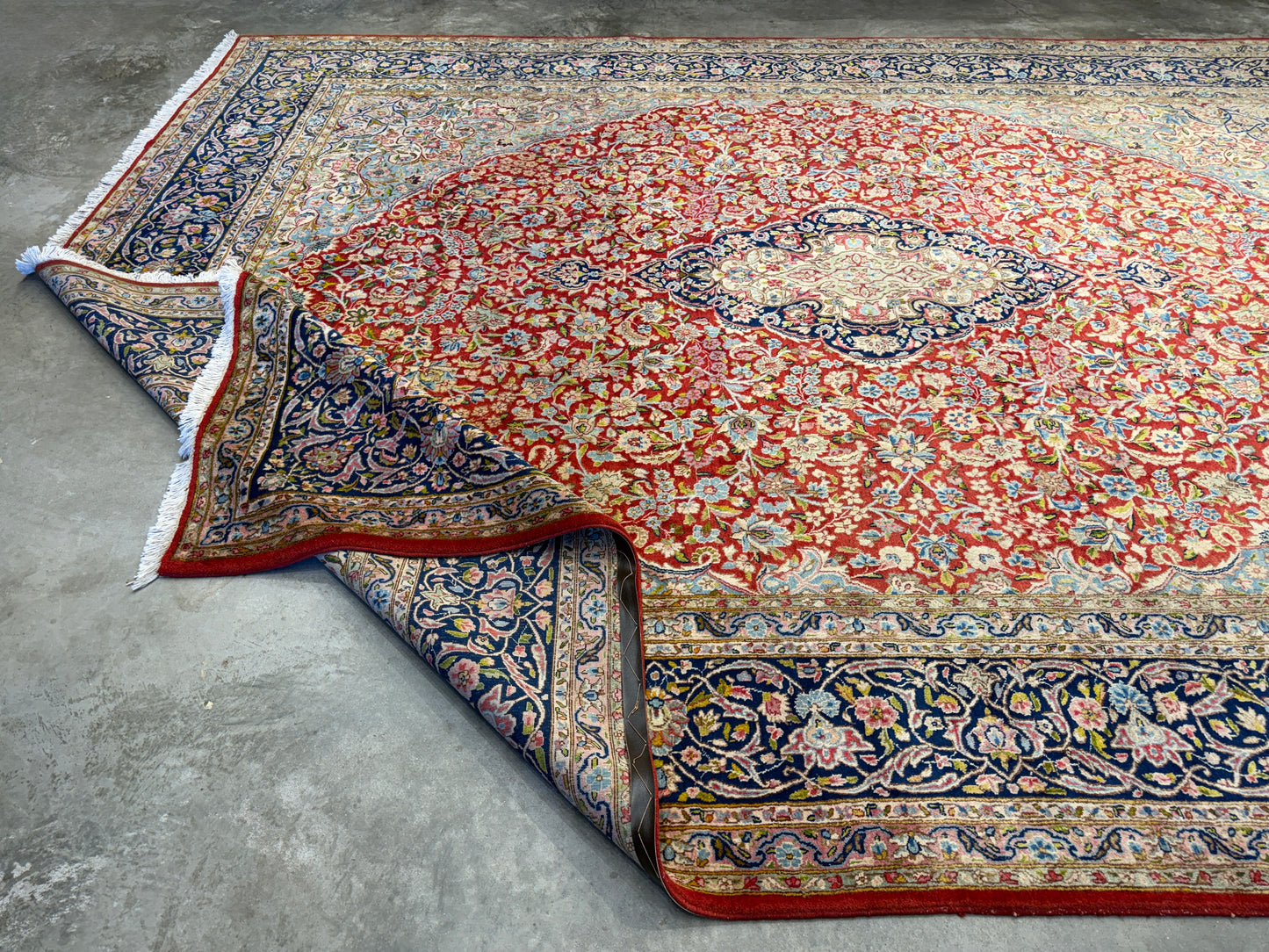 Antique Hand-Knotted Persian Kerman Rug - 9’11”x13’4”