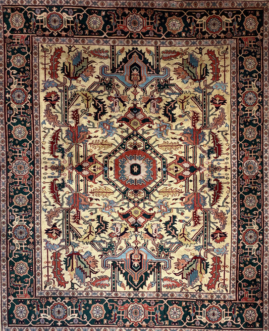 8’x9’11” Hand-Knotted Wool IndoHeriz Area Rug
