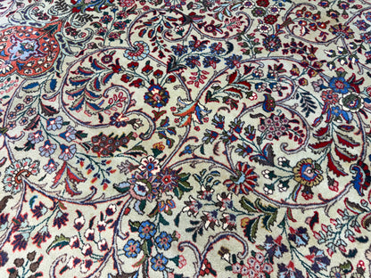 9’11”x13’5” Hand-Knotted Fine Wool Persian Kashan Area Rug